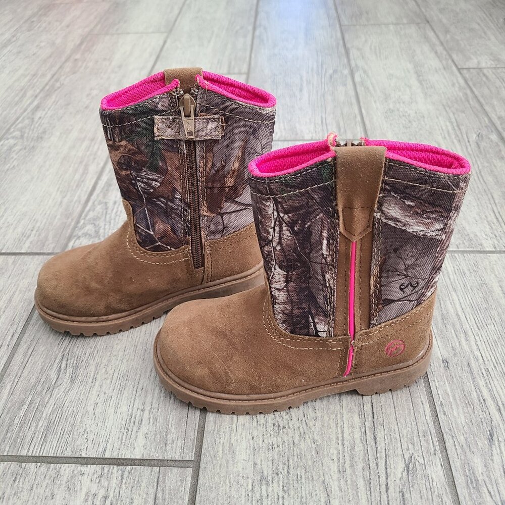 Academy Toddler Girls Camo Winter Boots Size 10D Pink Brown